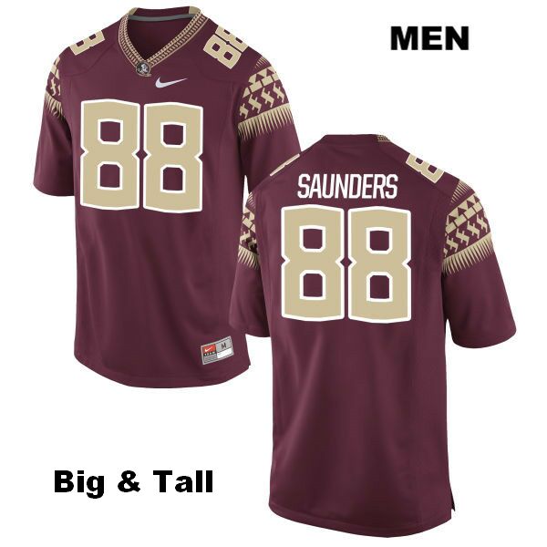 Men's NCAA Nike Florida State Seminoles #88 Mavin Saunders College Big & Tall Red Stitched Authentic Football Jersey QOO8769JH